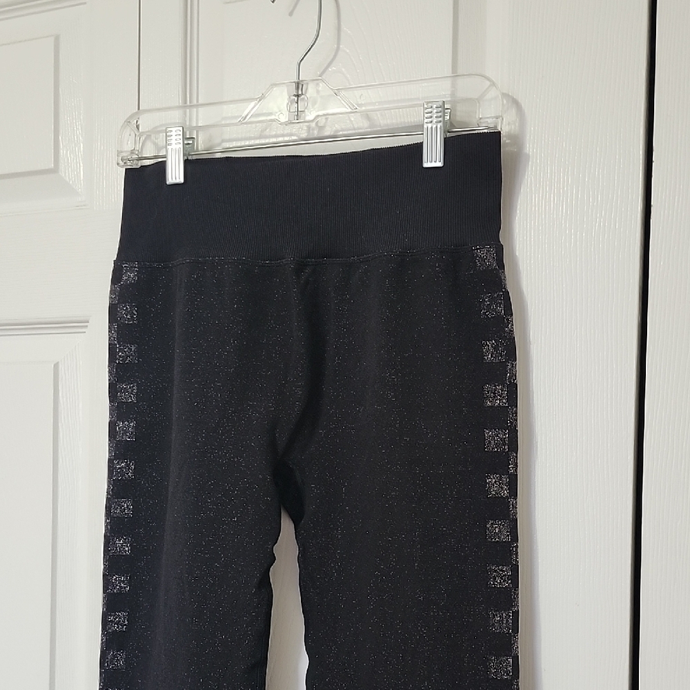 PINK Victoria's Secret Black Sparkle Leggings - Picture 1 of 5